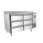 6 Drawers Counter Chiller With Backsplash