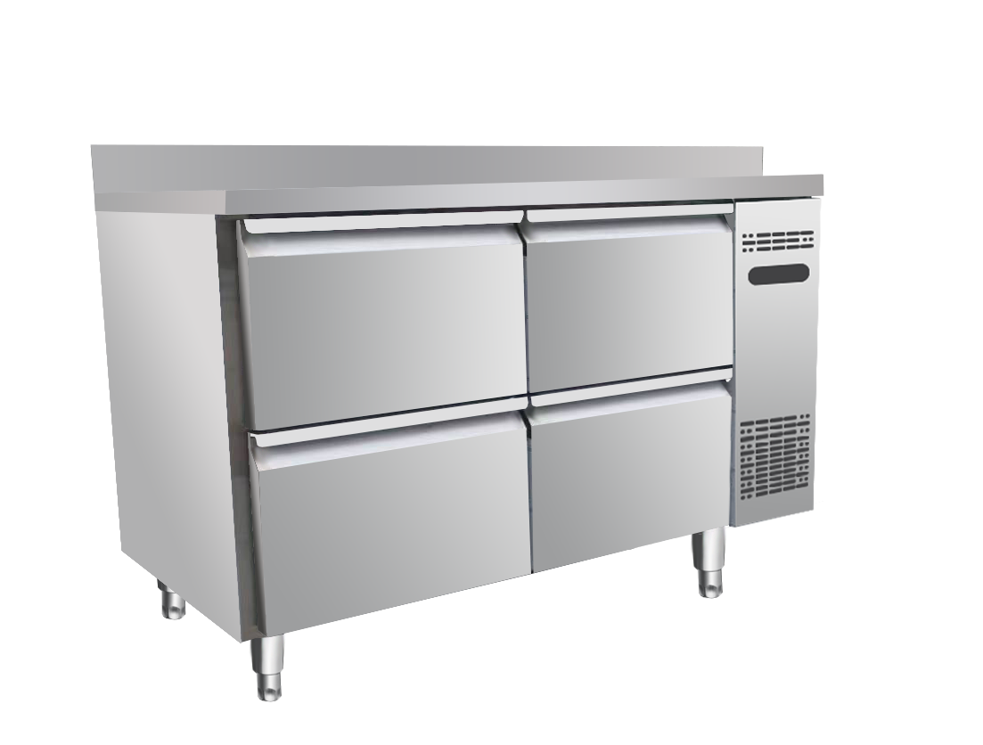 四抽屉带靠背 Four-Drawer Counter Chiller with Backsplash - Image 1